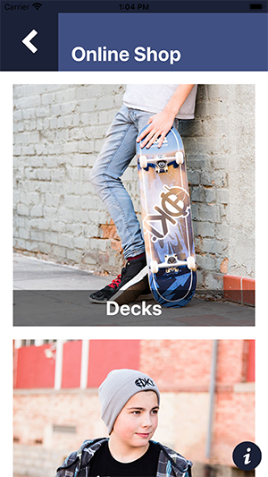 Hoki Skateboards App - Screenshot