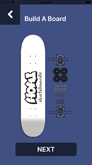 Hoki Skateboards App - Screenshot